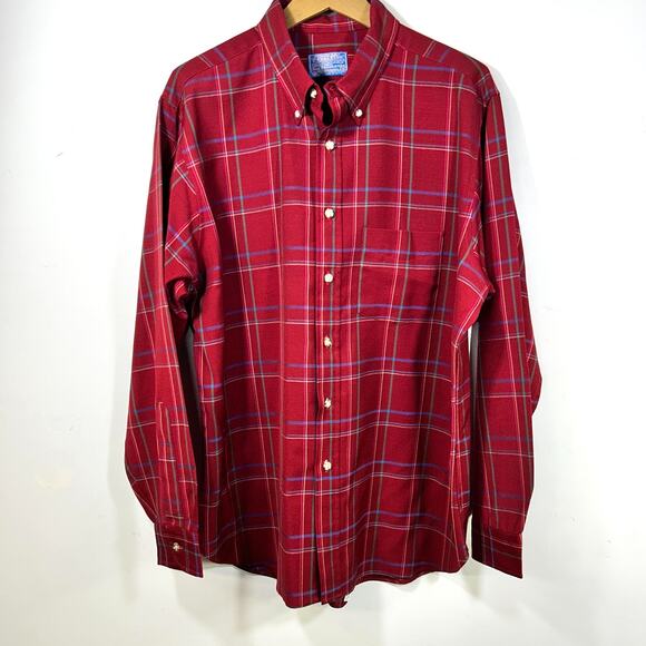 Pendleton Other - Vintage Pendleton Shirt Mens XL Red Plaid Wool Dress Made in USA 80s